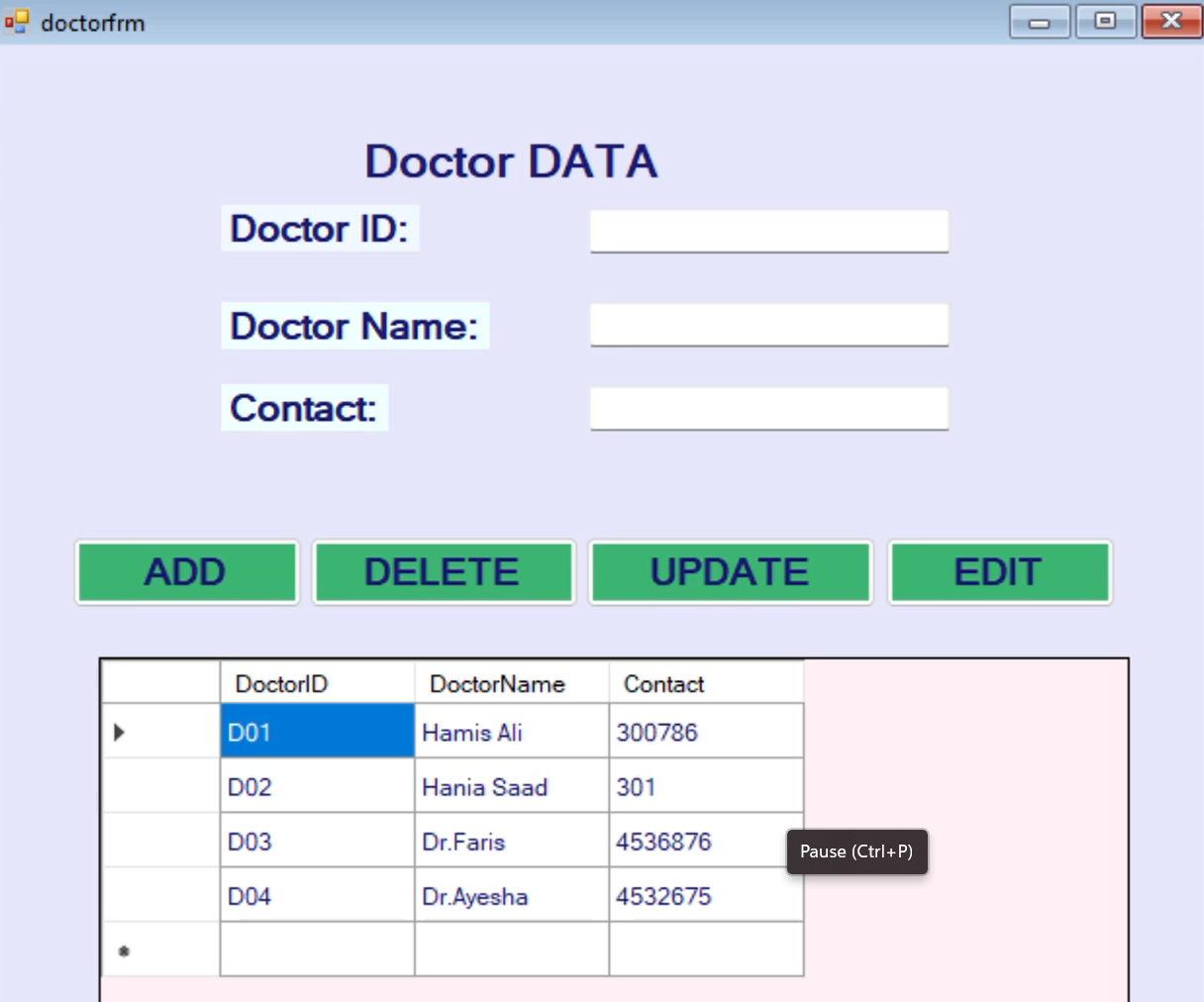 Hospital Management System Screenshot 3